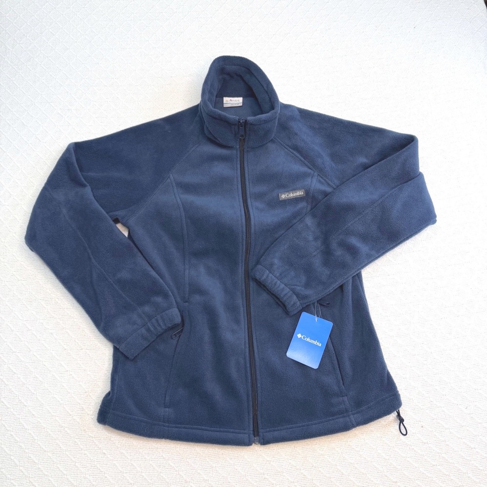 Columbia Benton Springs Full Zip Fleece Jacket Navy Blue WL6439 Mens Large
